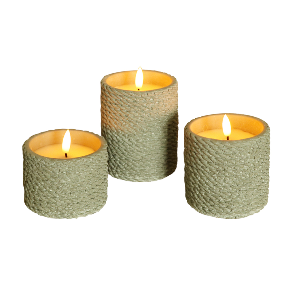 LED hengeres cement 3D Wick Wax gyertya